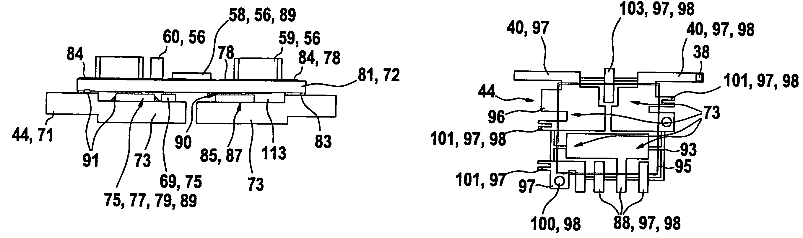 Electric motor comprising an electronic unit with a punched grid
