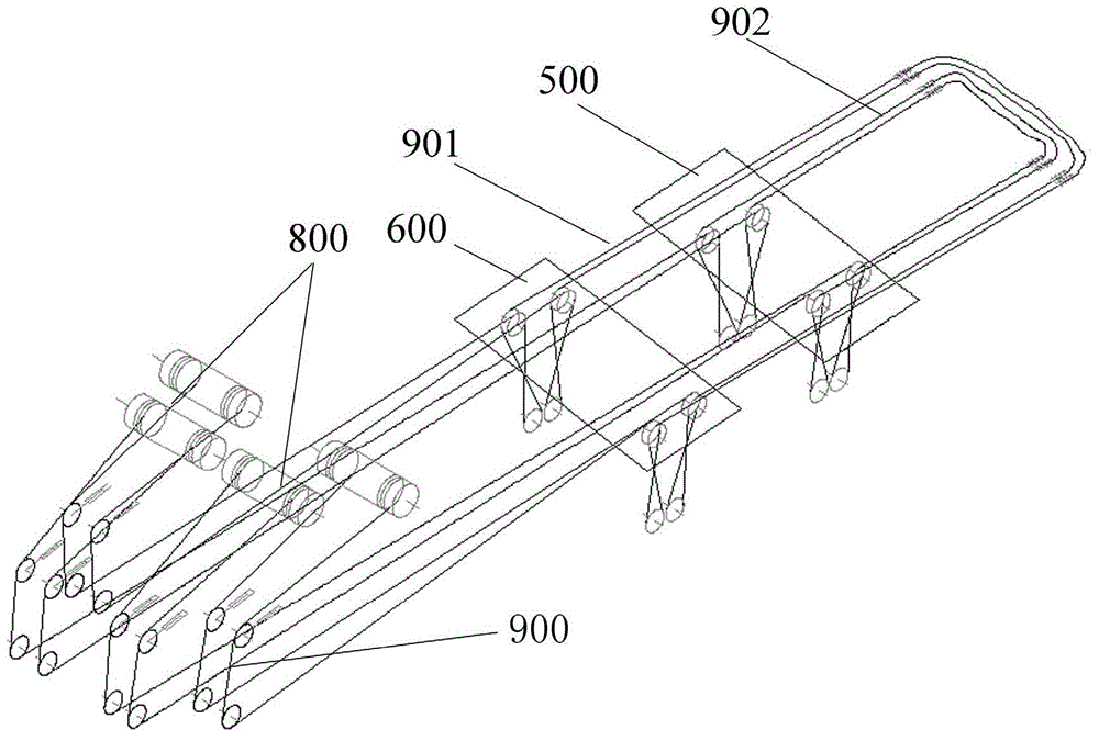 Container crane with double main trolleys