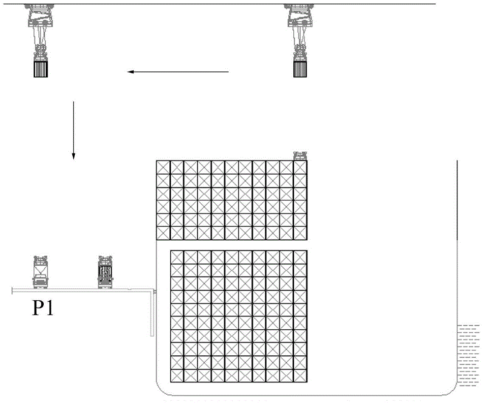 Container crane with double main trolleys