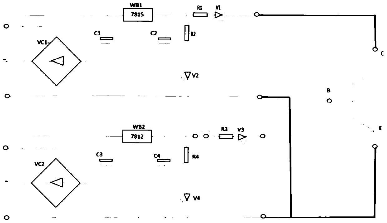 Detection circuit for switching components and detector