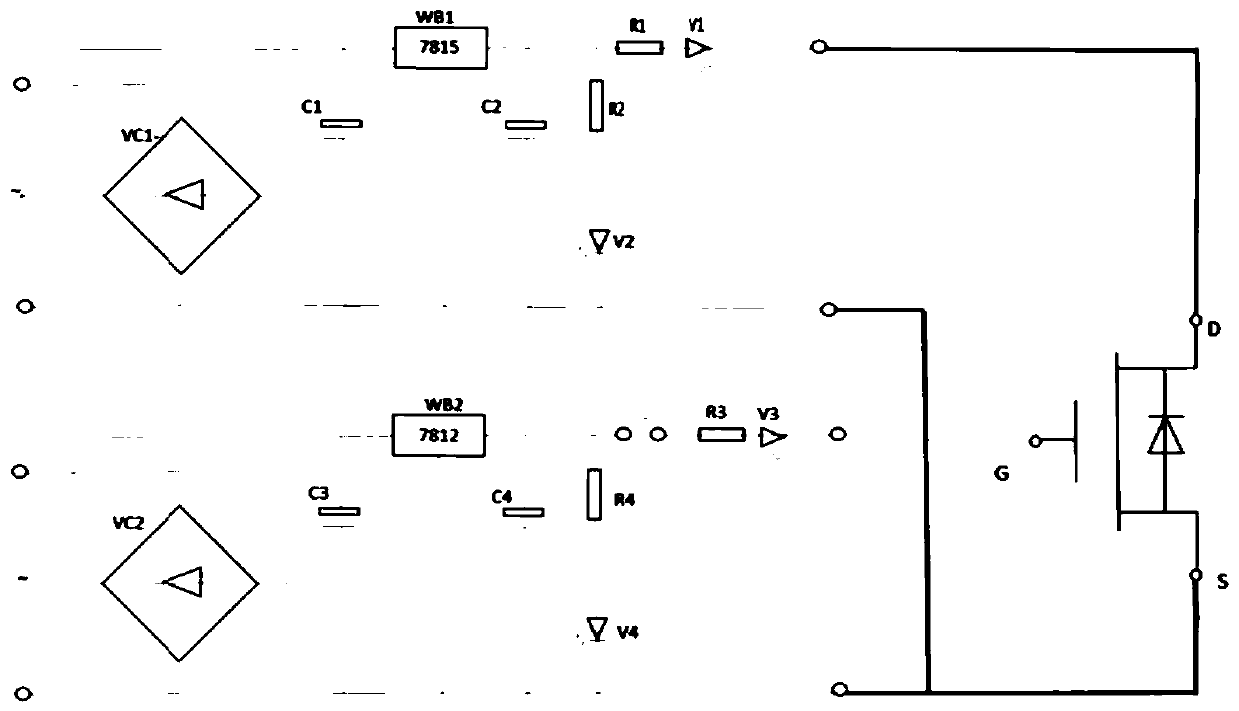 Detection circuit for switching components and detector