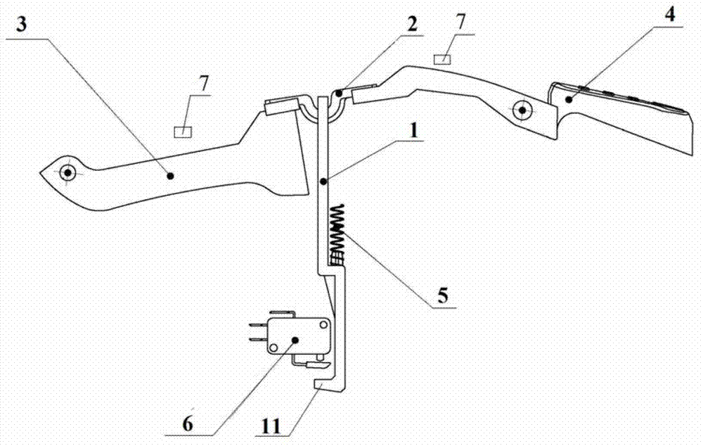 A switch opening and closing mechanism of an electric tool
