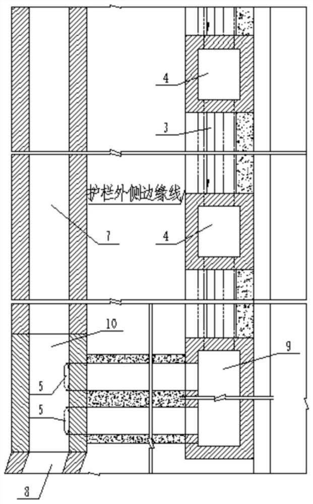 A pavement retaining drainage system at the opening of the central divider in super-high road sections