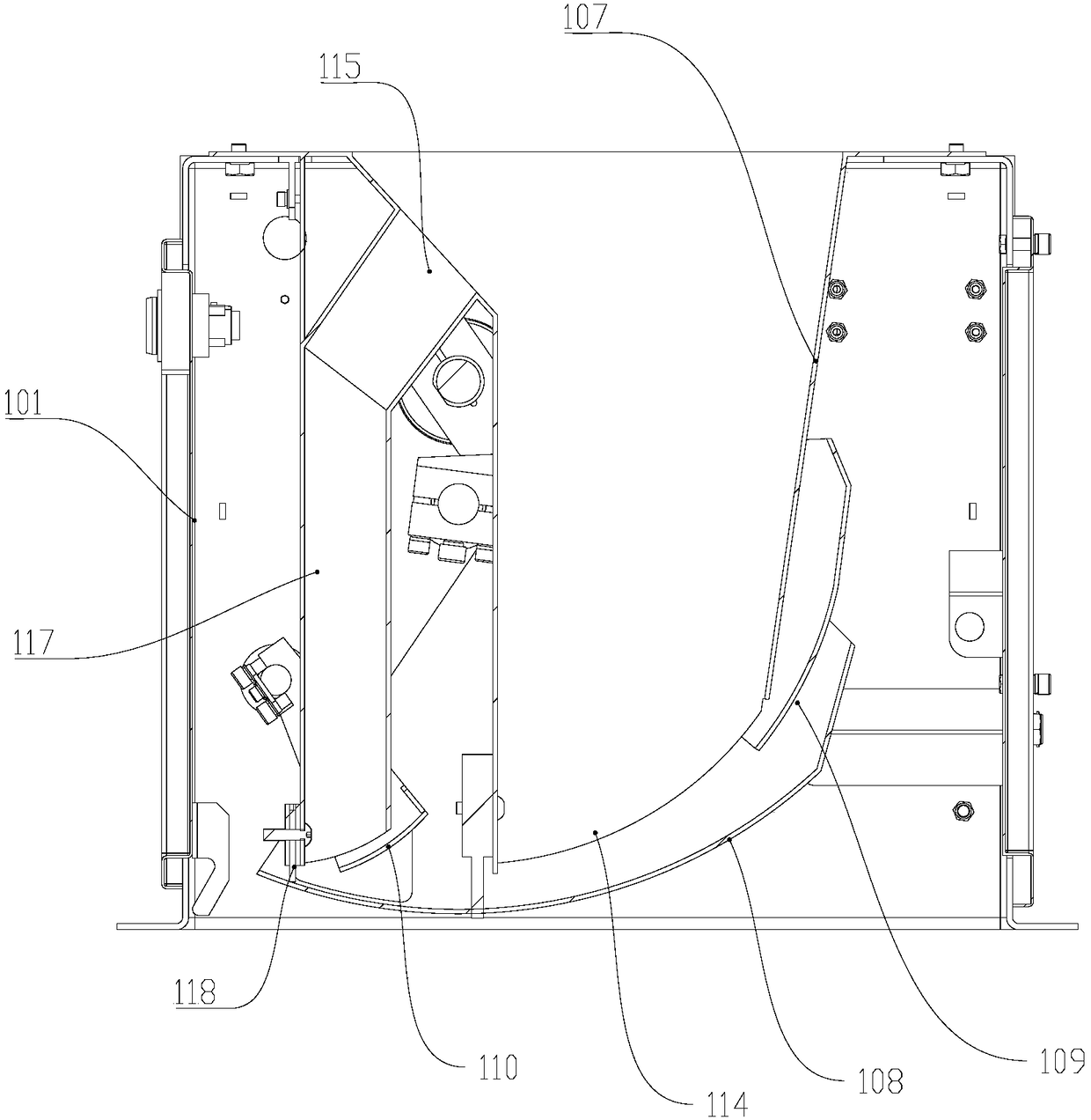 Three material door blanking device