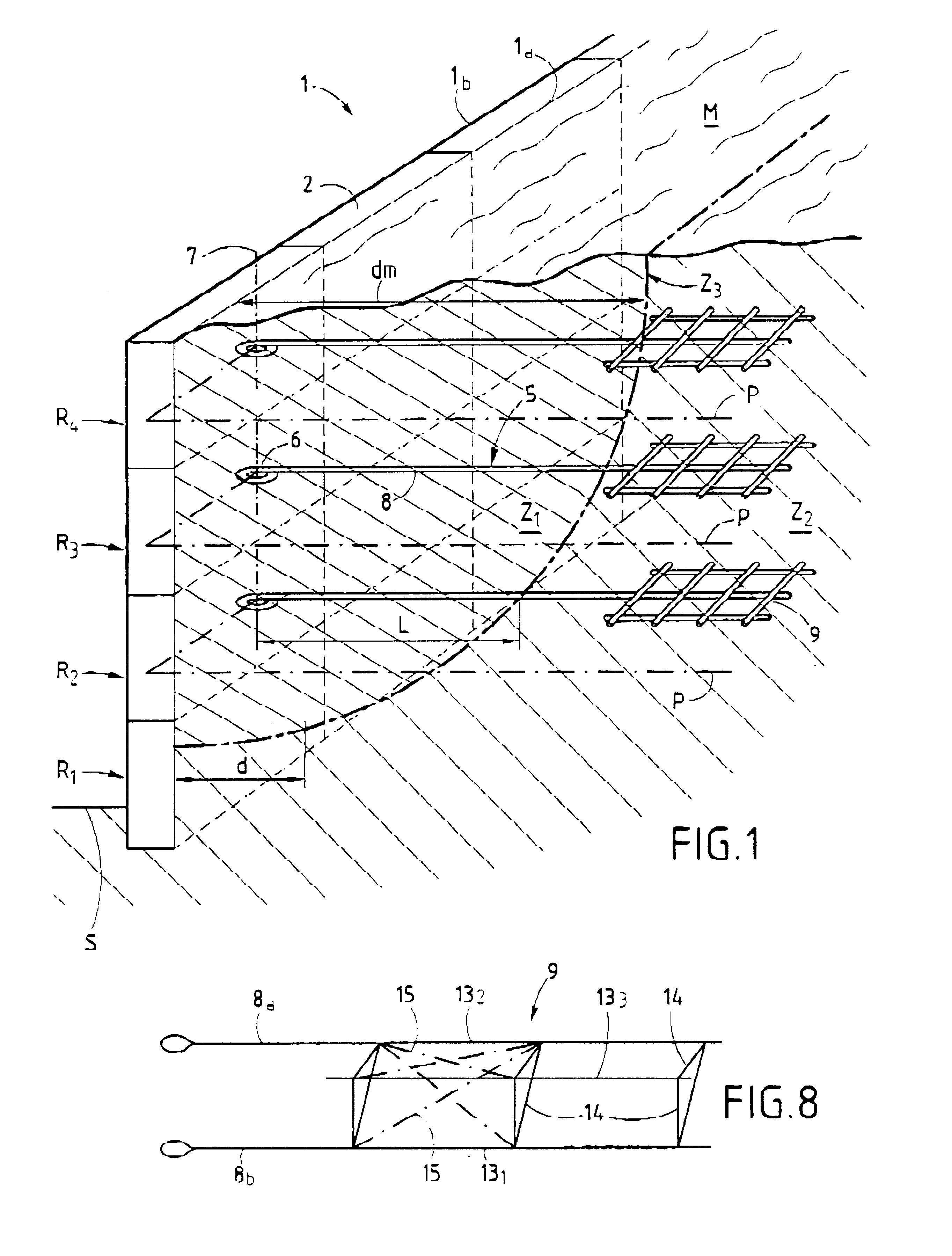 Method for forming a head wall from an anchor pile and reinforcing member for said anchor pile structure