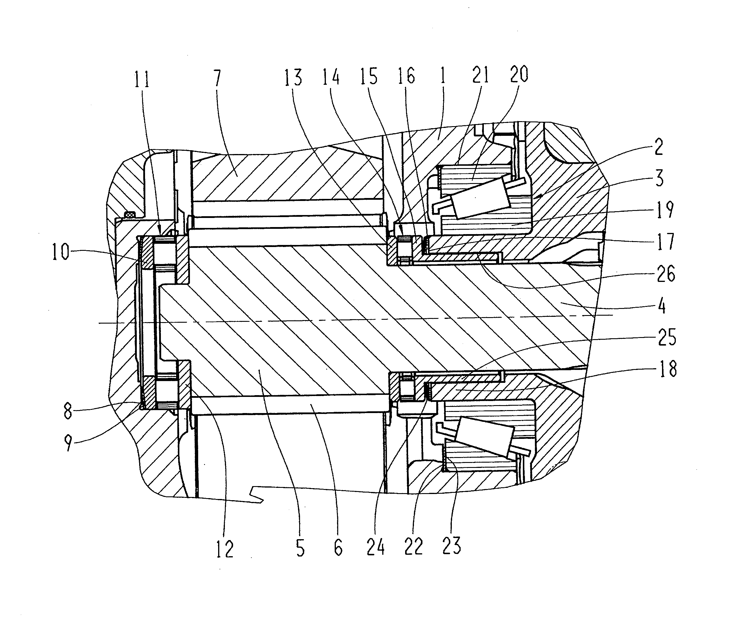 Drive device for the road wheels of a vehicle