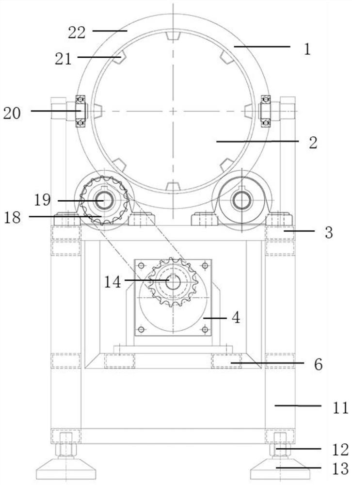 An ore granulation device and method with adjustable inclination angle and rotating speed