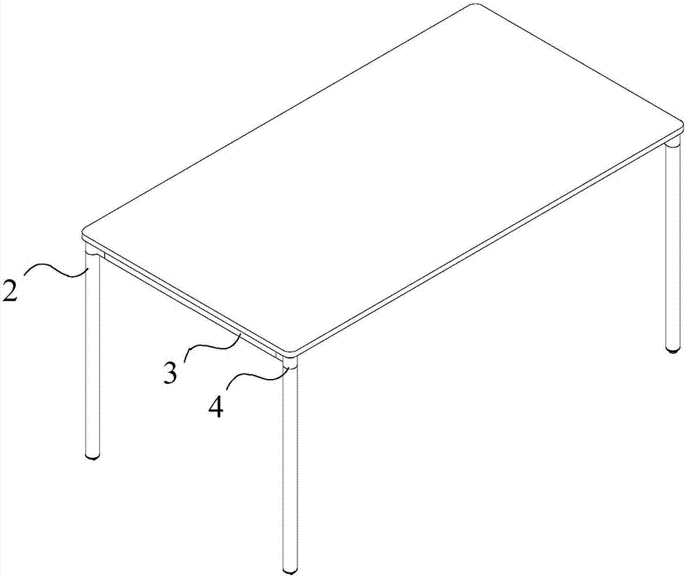 Table cross beam and table leg connection structure and table