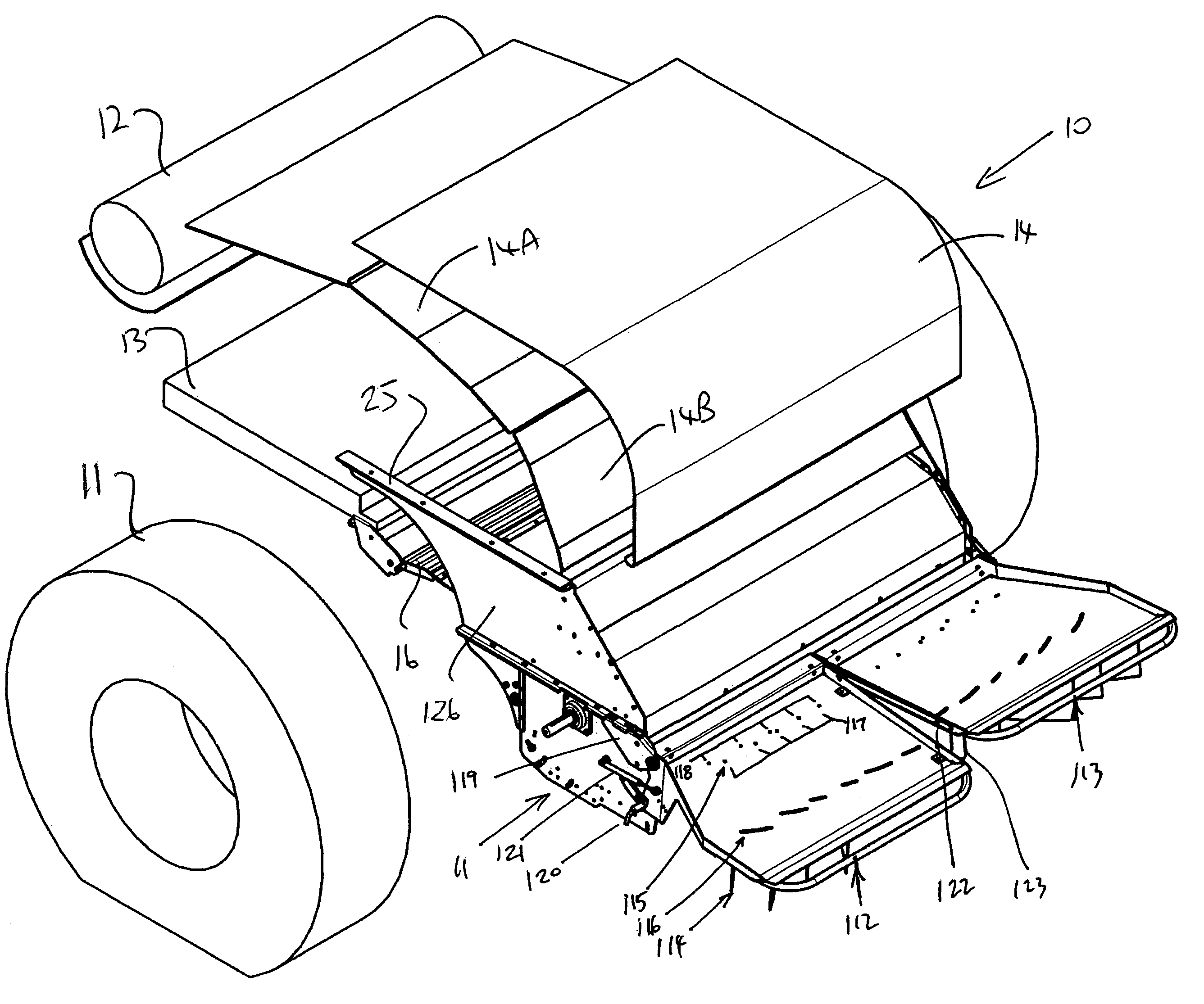 Combine harvester with a spreader having independent spread width control