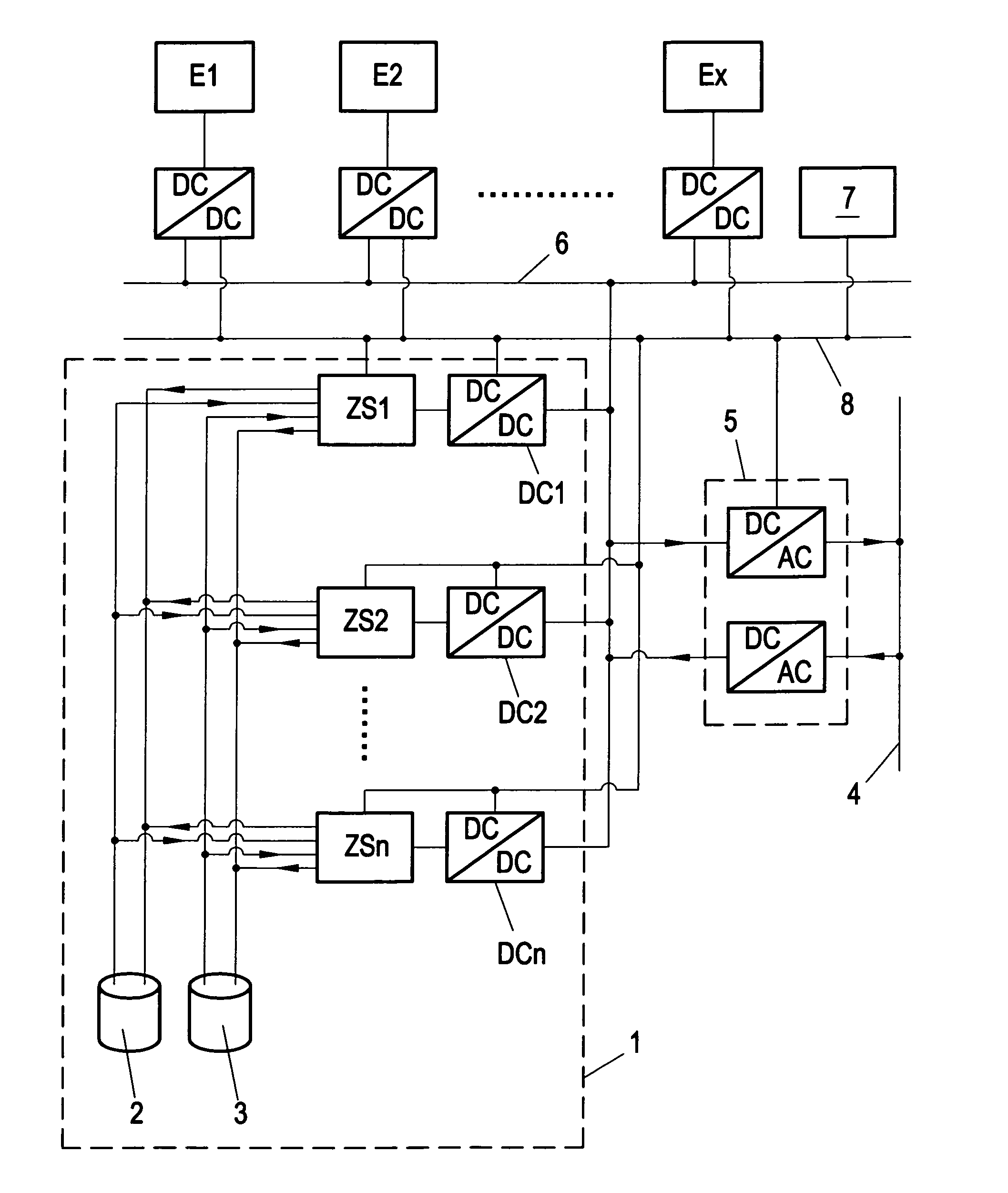 Electrical energy store and method for closed-loop control of such energy store