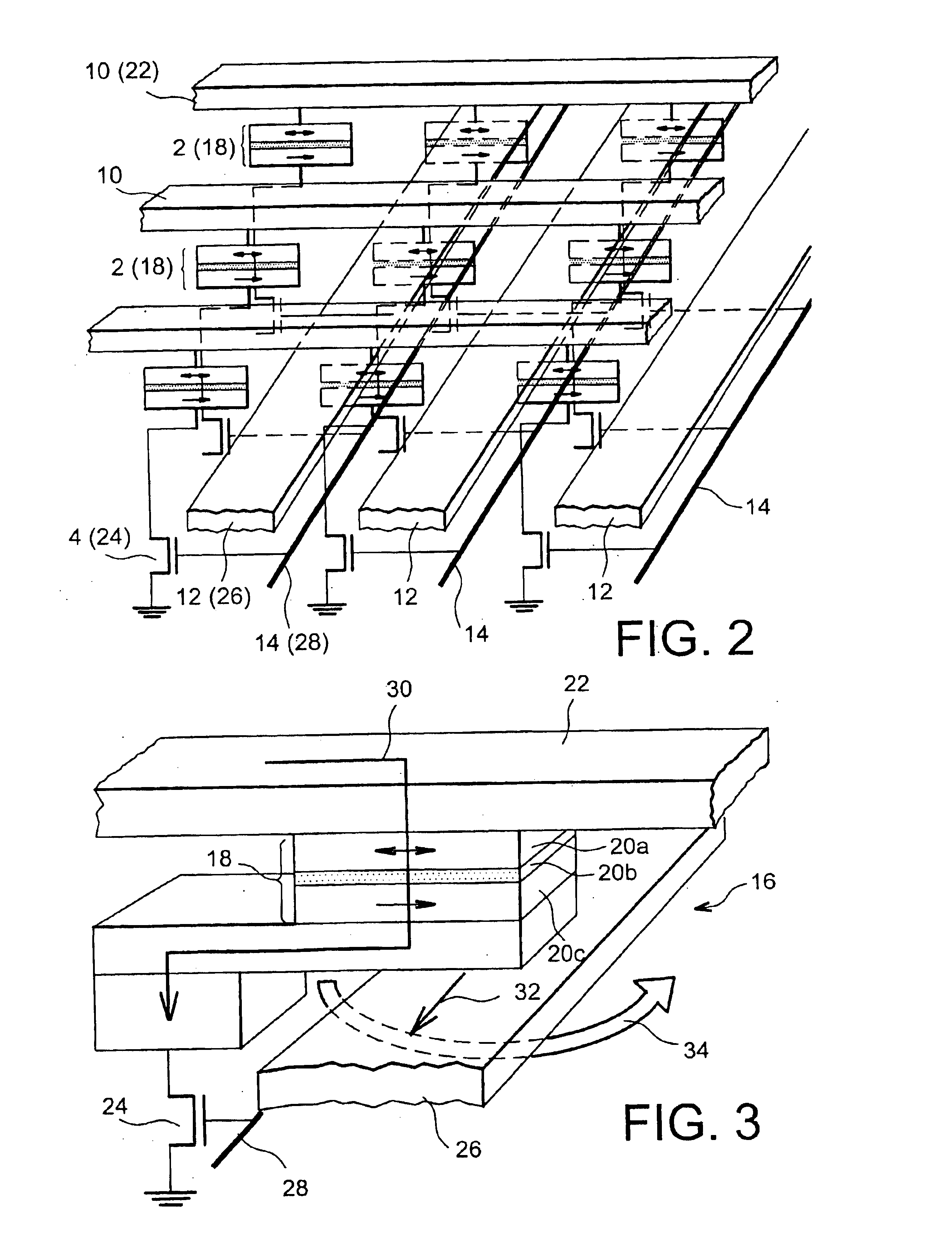 Magnetic tunnel junction magnetic device, memory and writing and reading methods using said device