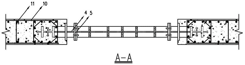 Steel coupling beam and concrete shear wall assembly type connecting structure reserving construction allowance