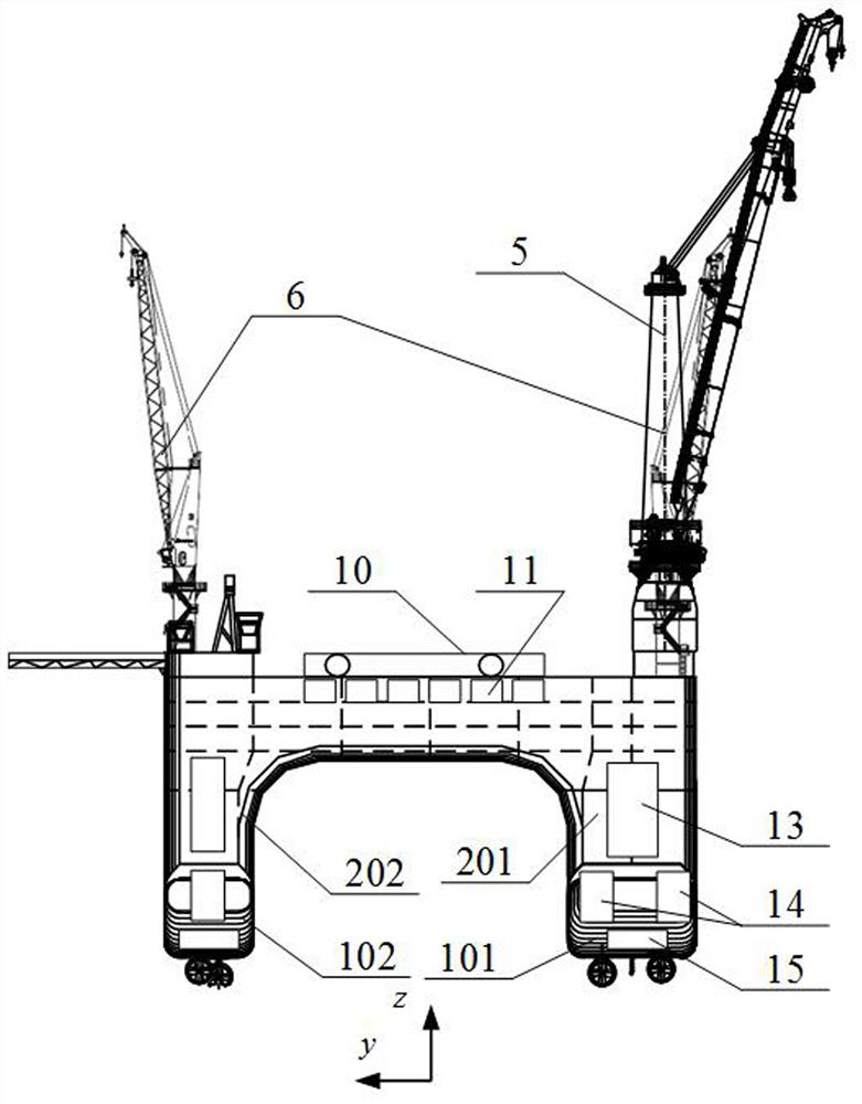 Semi-submersible type lifting and disassembling platform and control method thereof