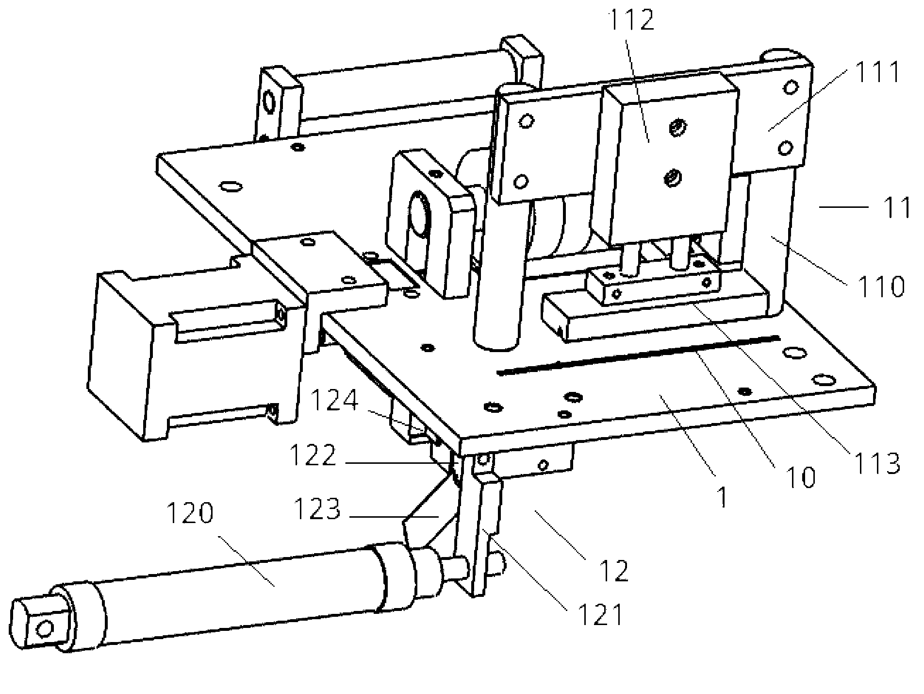 Guiding mechanism for guiding storage battery pole group coating machine into battery case