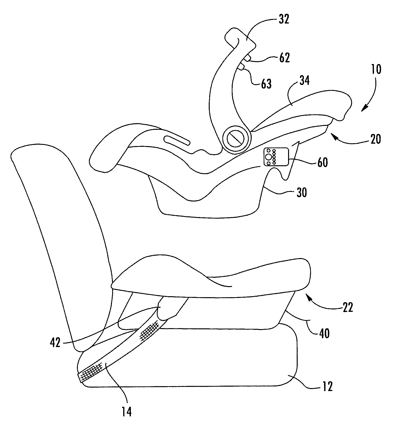 Child restraint system with child seat monitoring system and method for monitoring a child seat