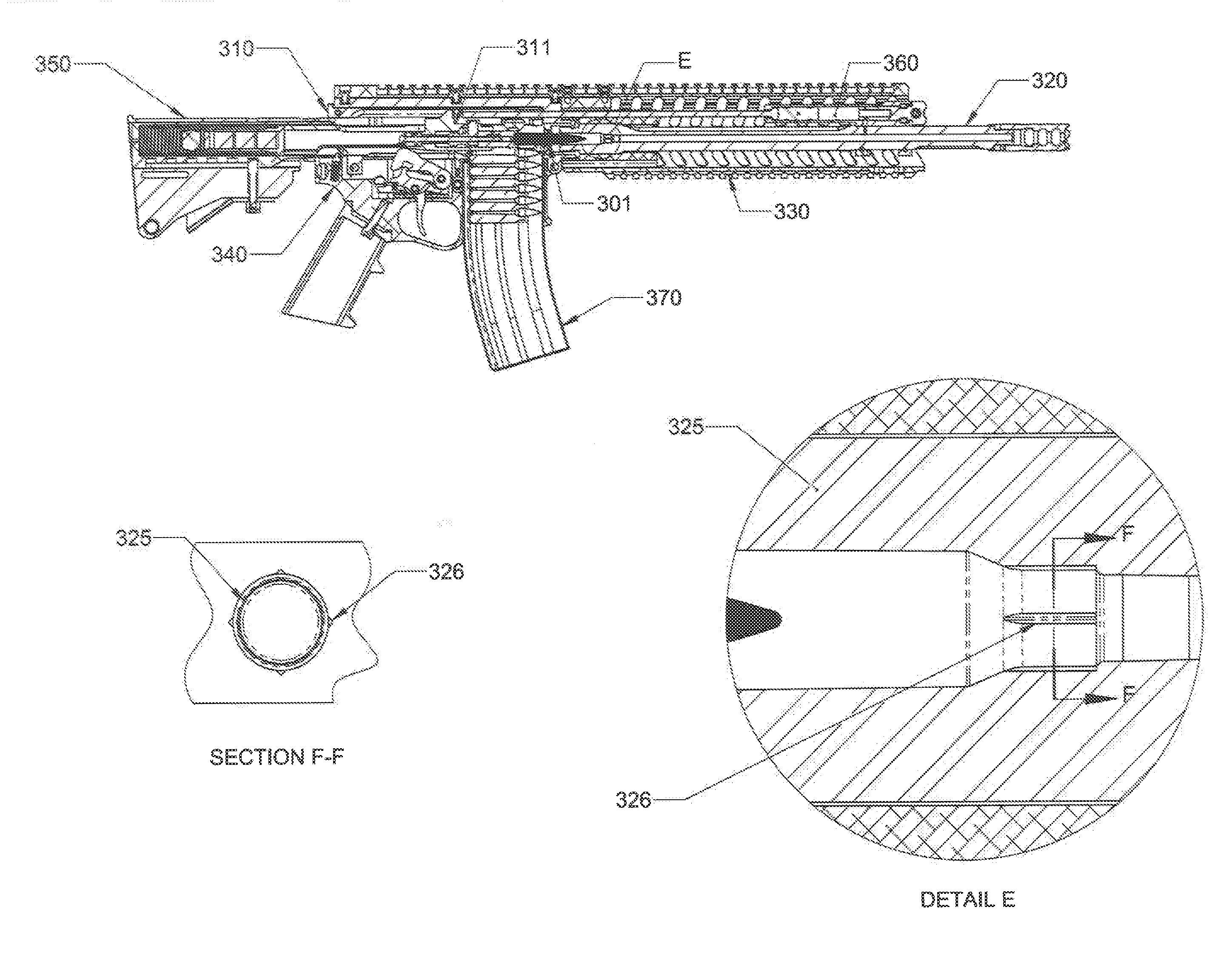 Grooved firearm chamber