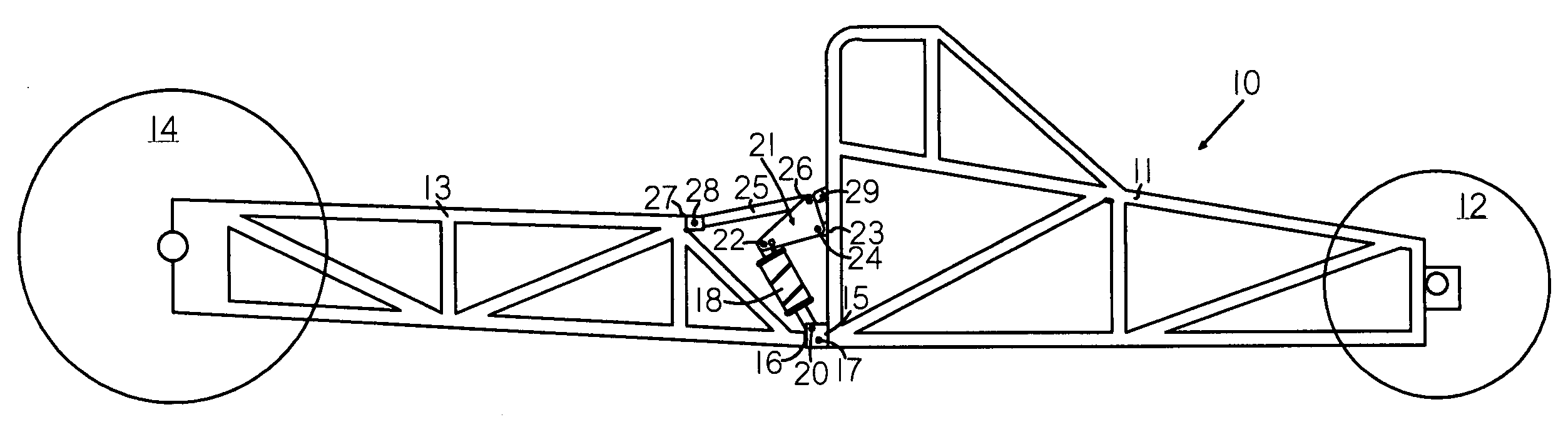 Tunable suspension system for enhanced acceleration characteristics of wheeled vehicles