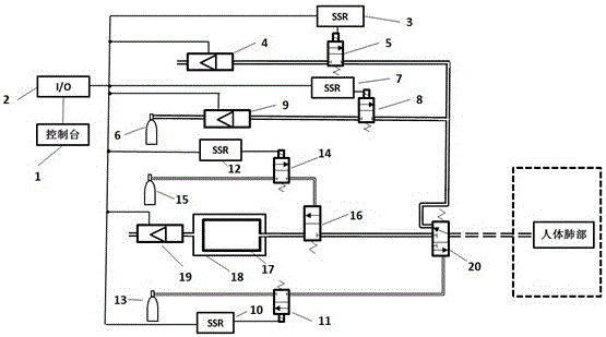 A hyperpolarized gas breathing device for human body under non-anesthesia state