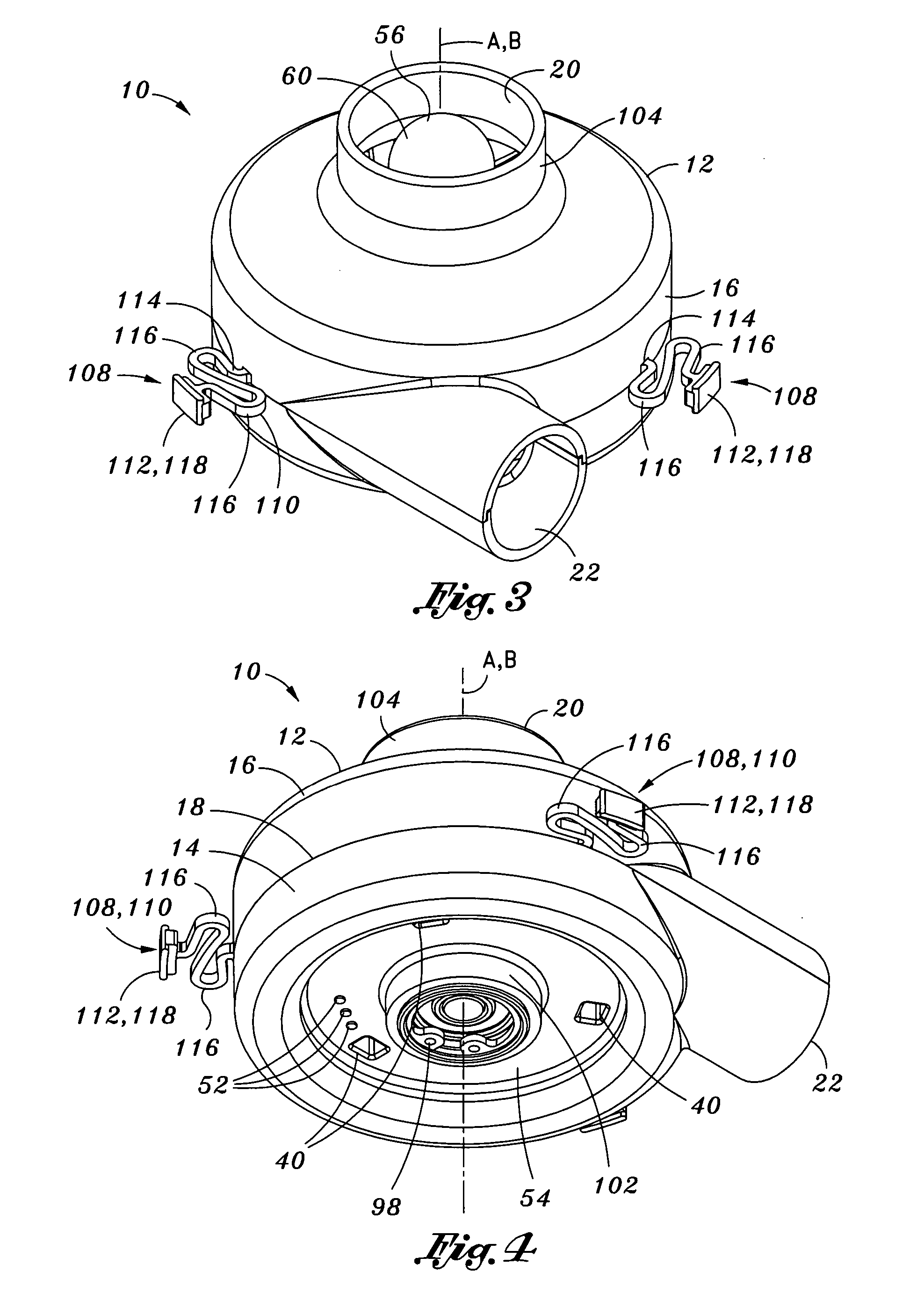Blower assembly with integral injection molded suspension mount