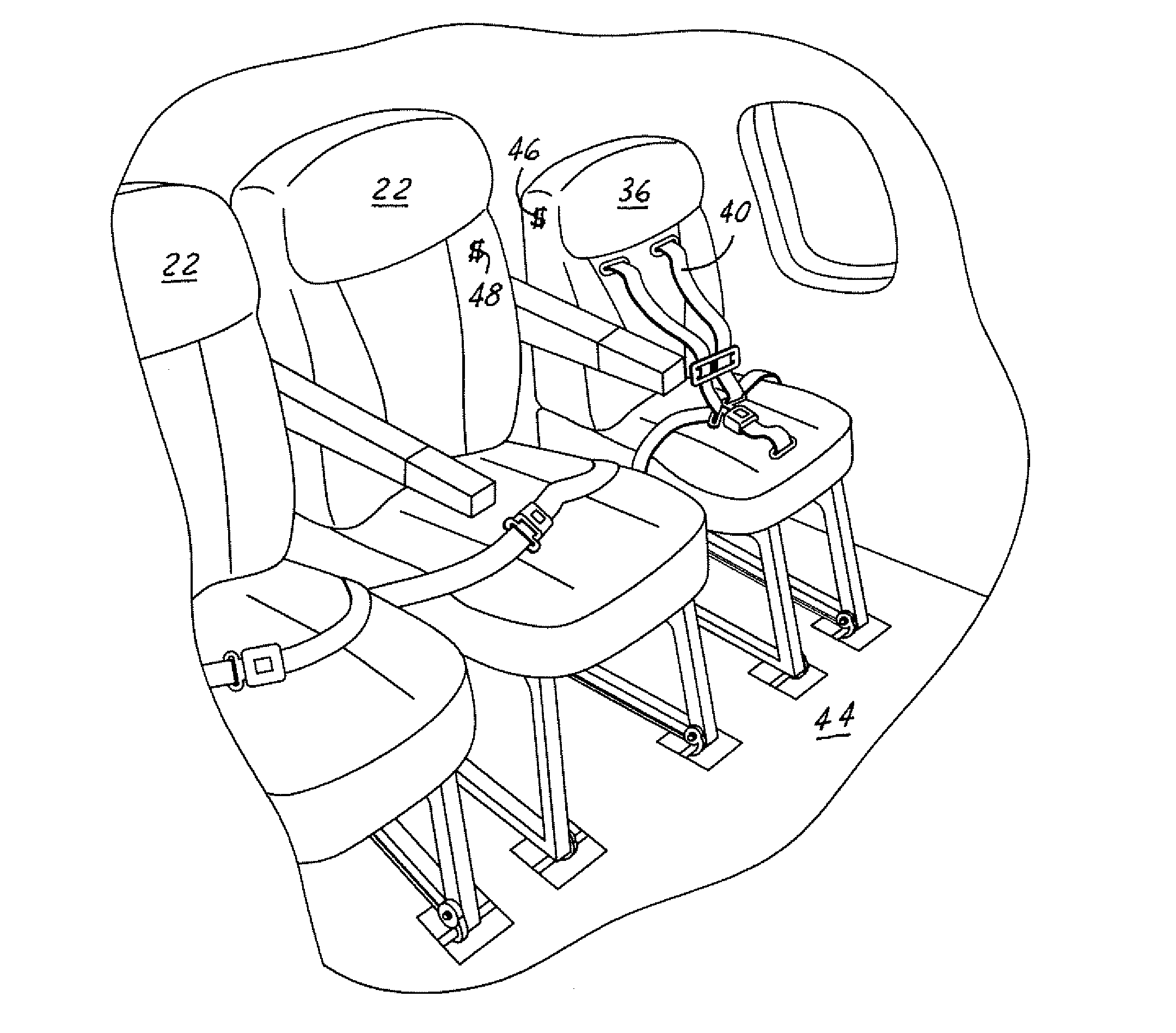 Aircraft youth seat/family seating arrangement