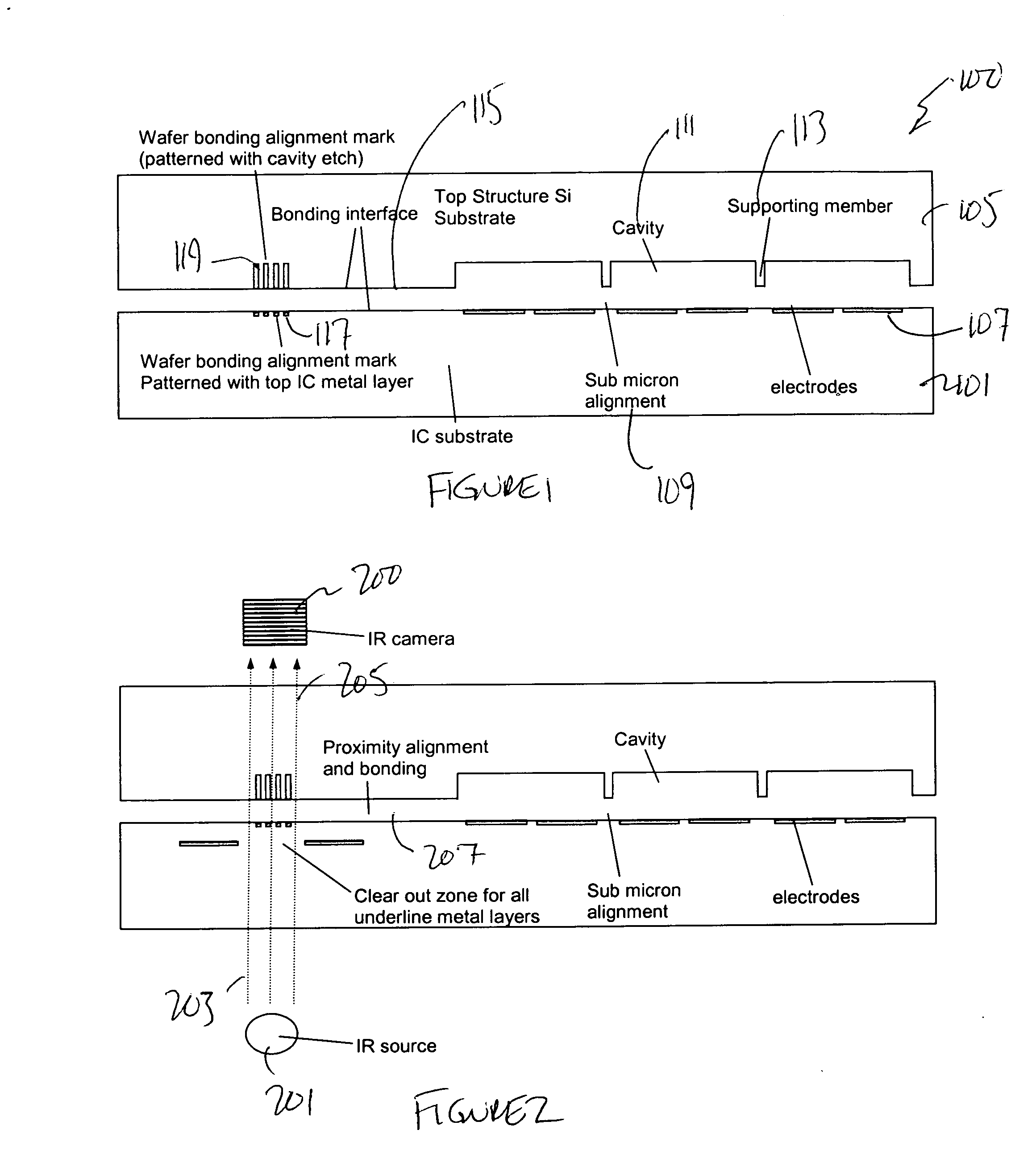 Method and structure for aligning mechanical based device to integrated circuits