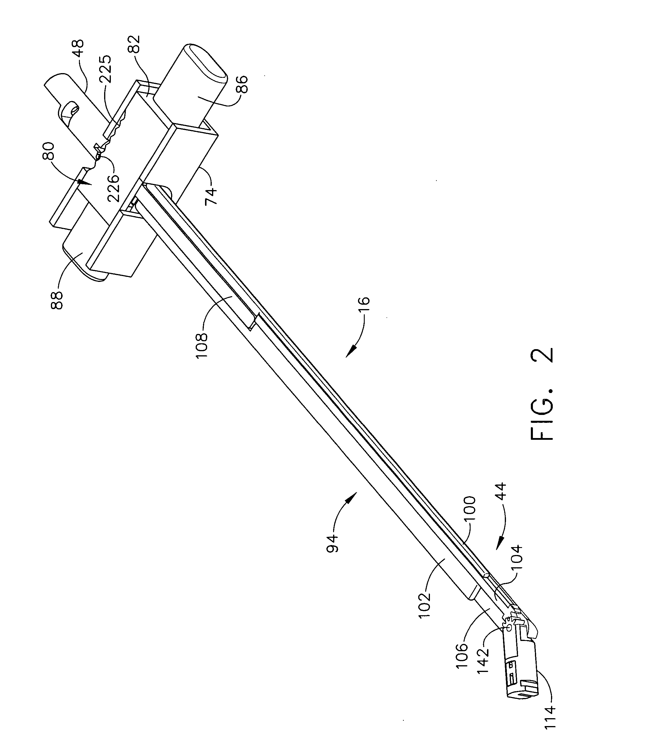 Surgical instrument incorporating a fluid transfer controlled articulation bladder and method of manufacture