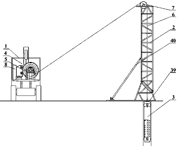 A mine vertical rescue lifting system