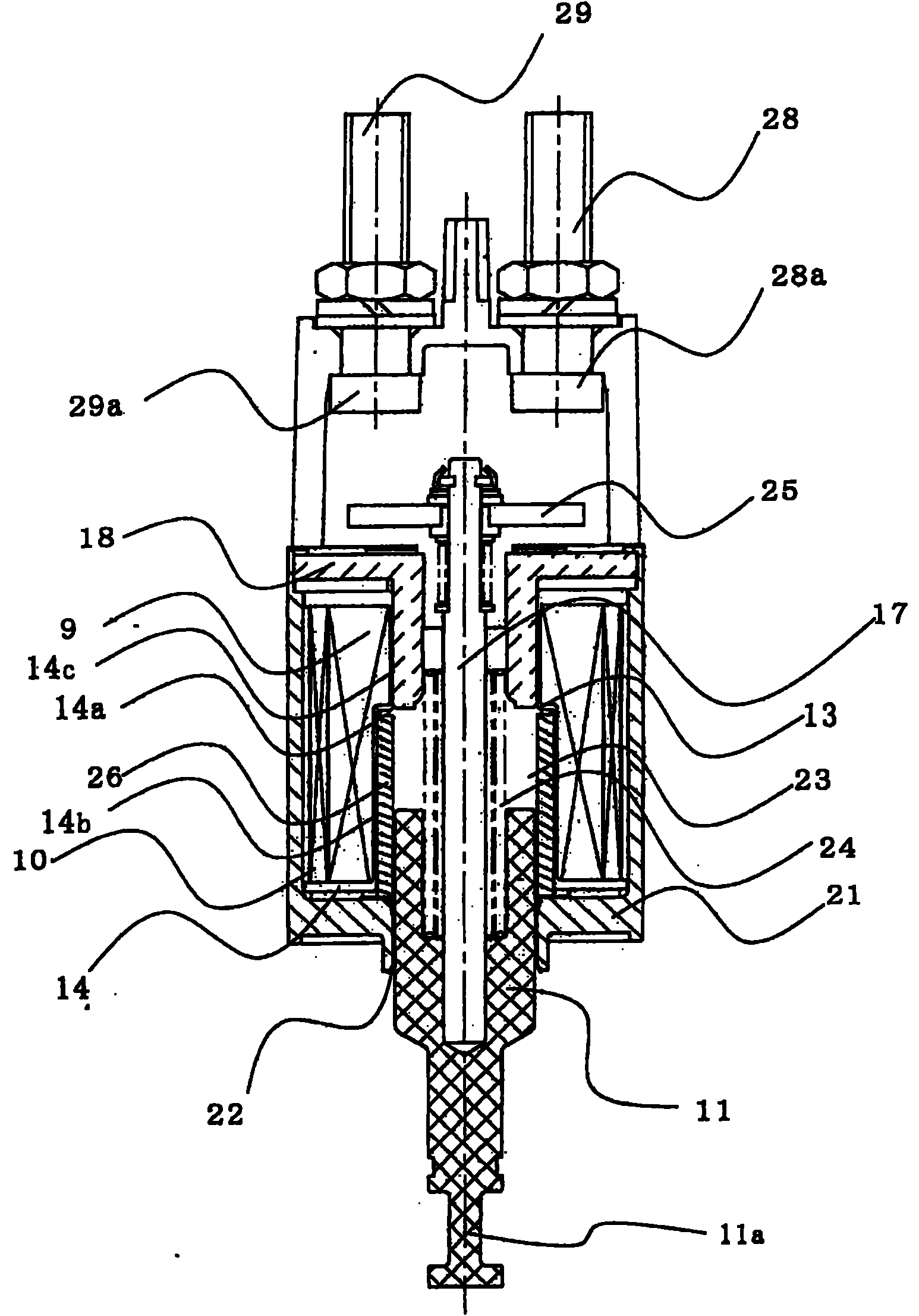 Electromagnetic switch for auxiliary-rotation starter