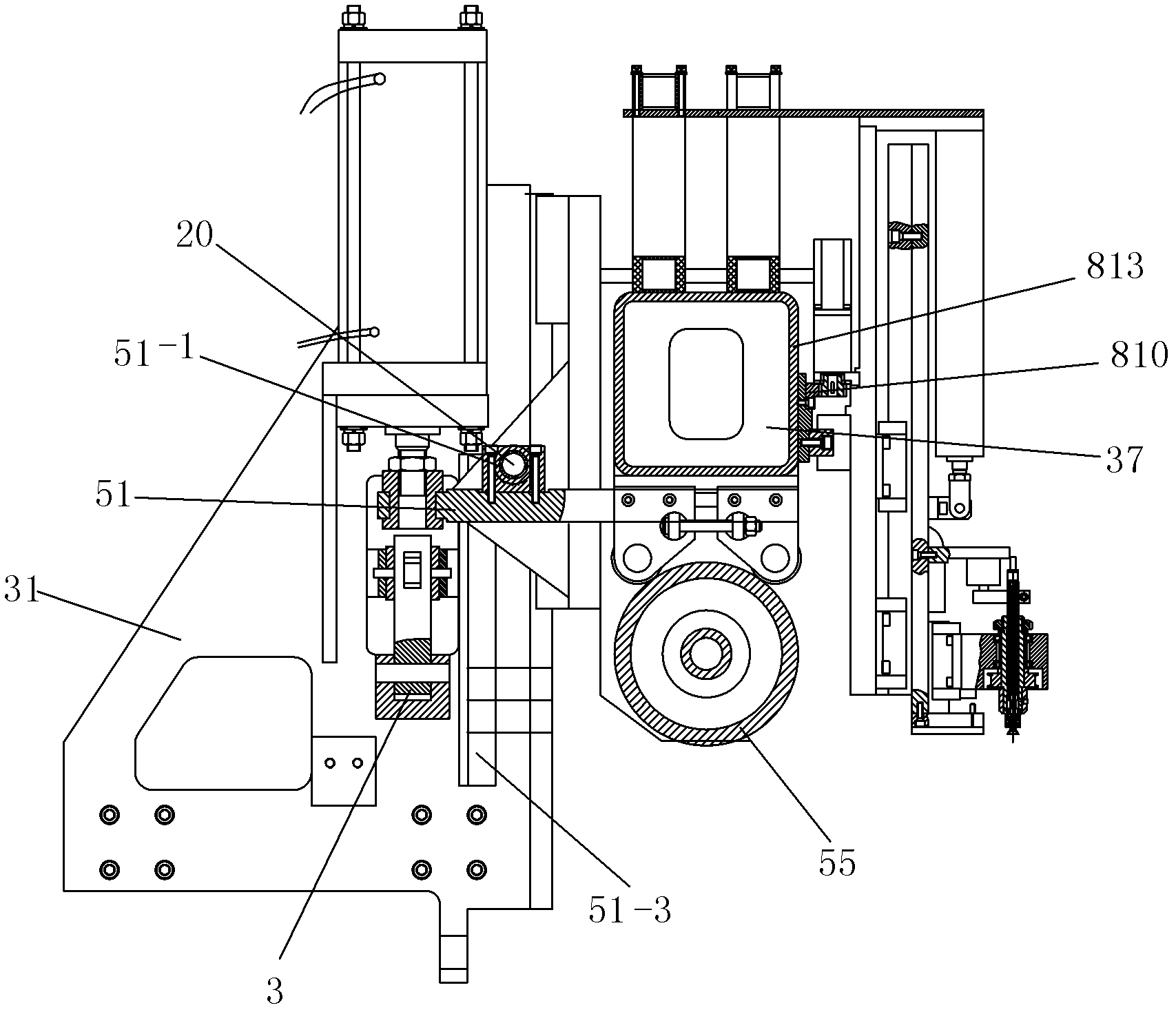 Press table mechanism for sleeve winding machine