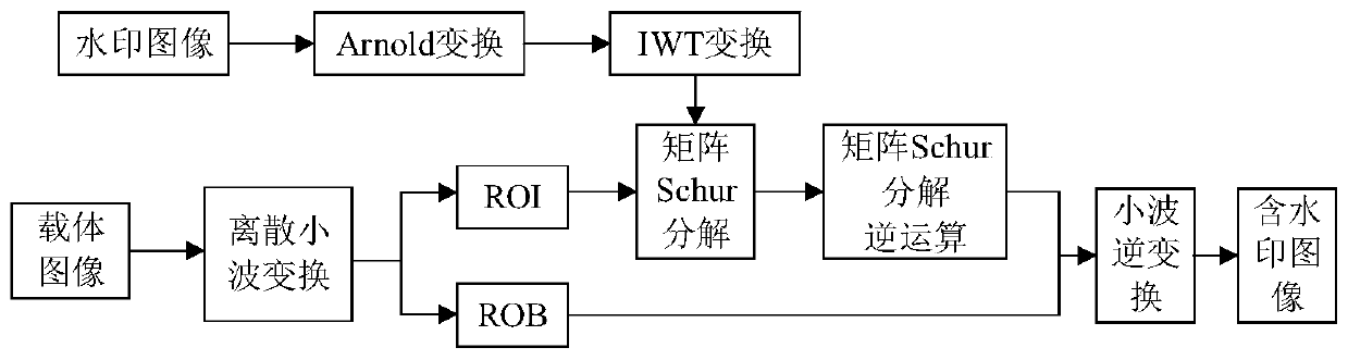 IWT-Schur-based region-of-interest reversible watermark embedding and extracting method
