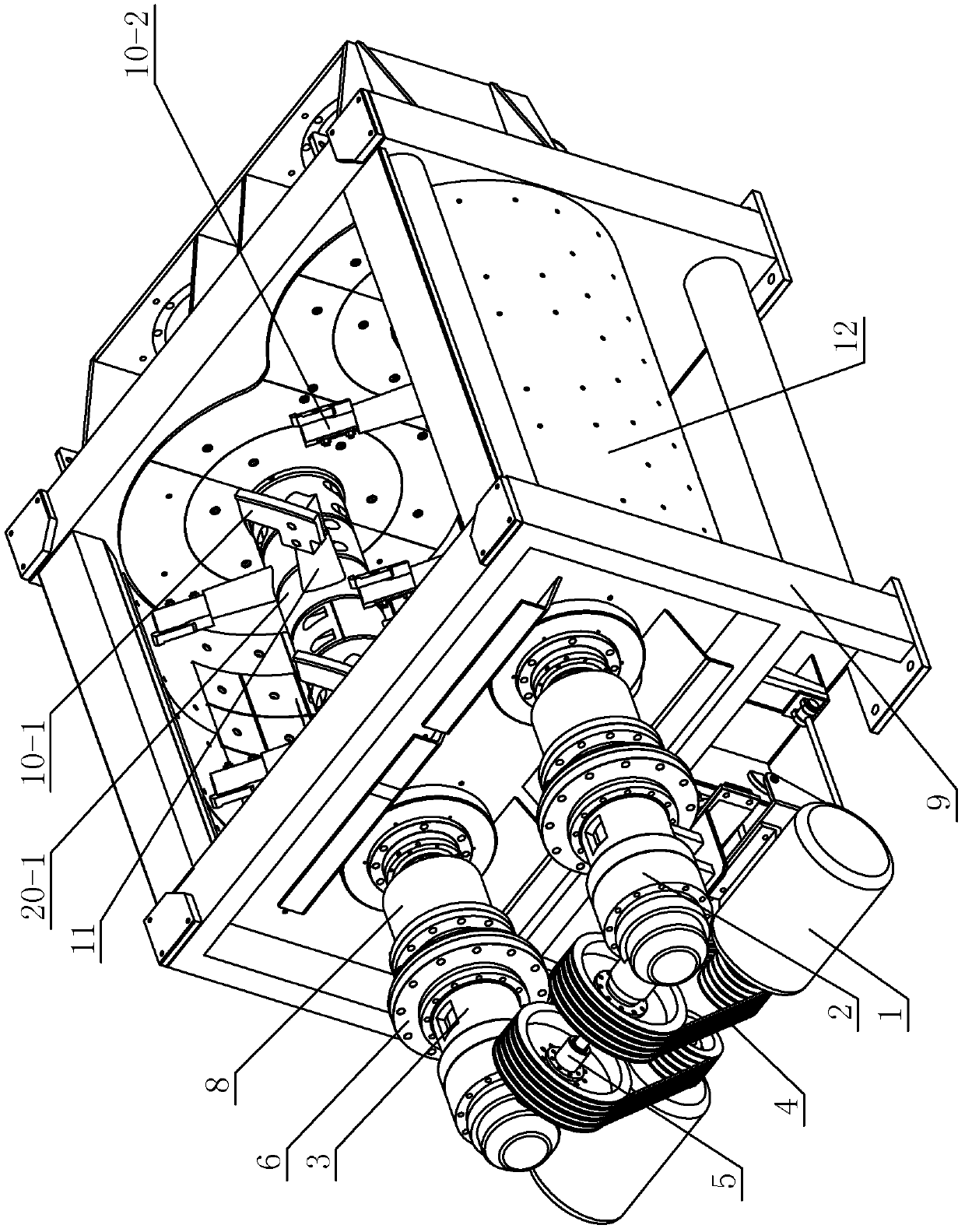 Coupler synchronous type double-horizontal shaft vibration stirring machine