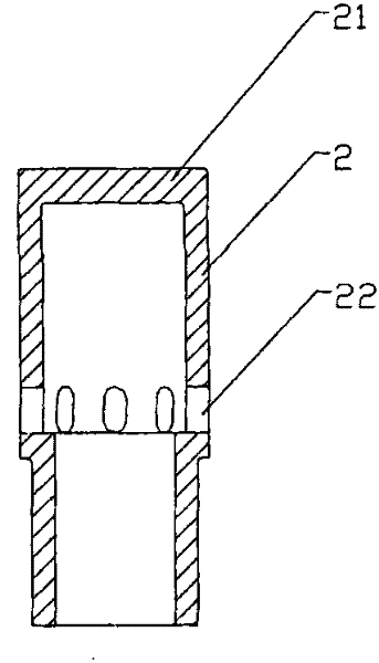 Embedded type cylindrical blast cap with throttling block