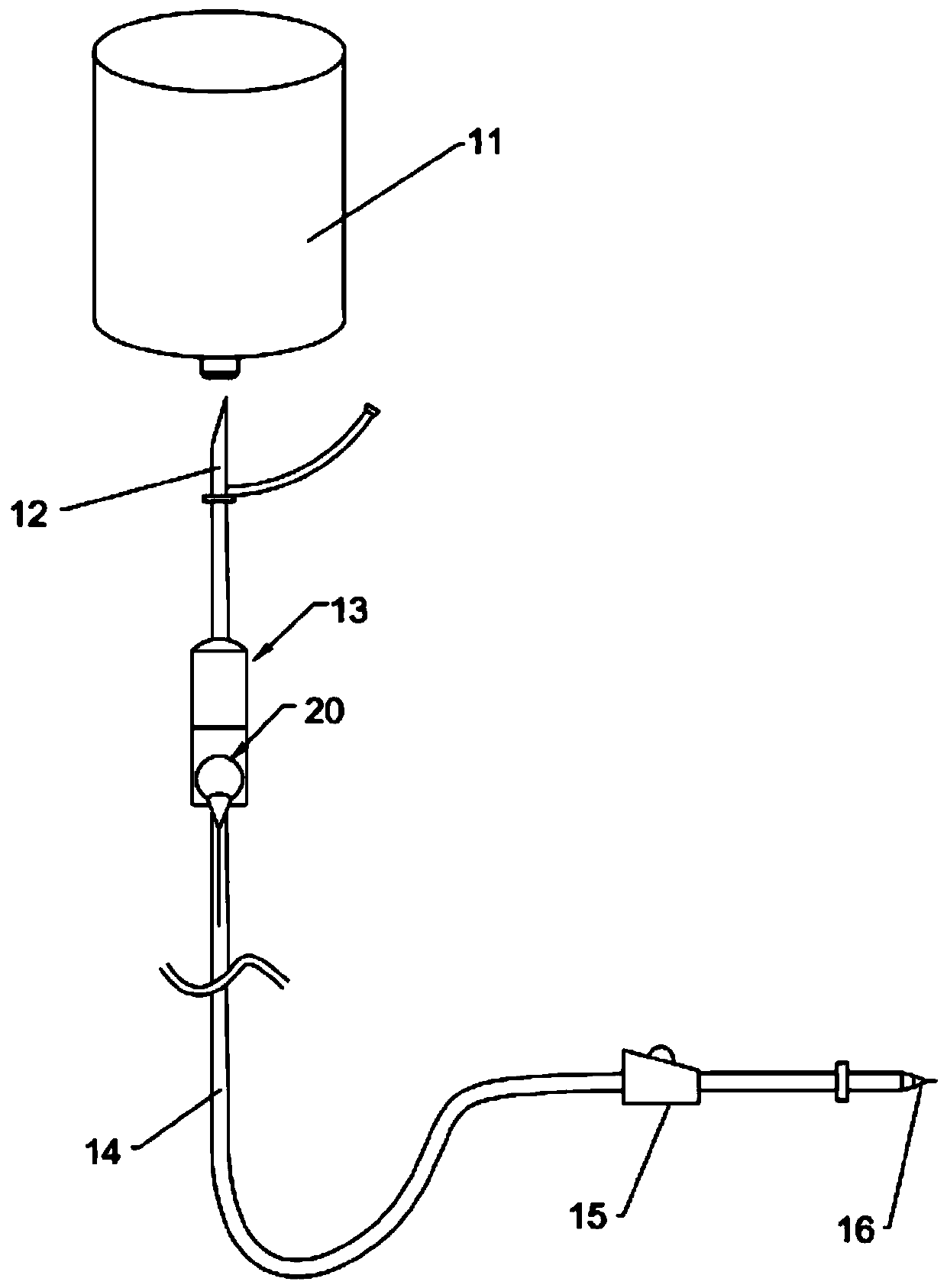 Automatic stopping device for drip infusion