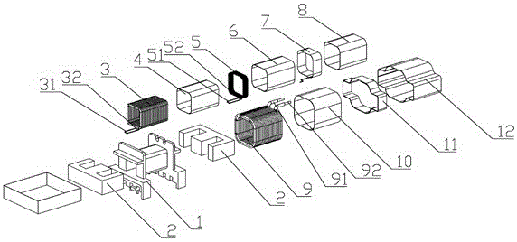 Transformer for switching power supply of video intercom system and preparation method thereof