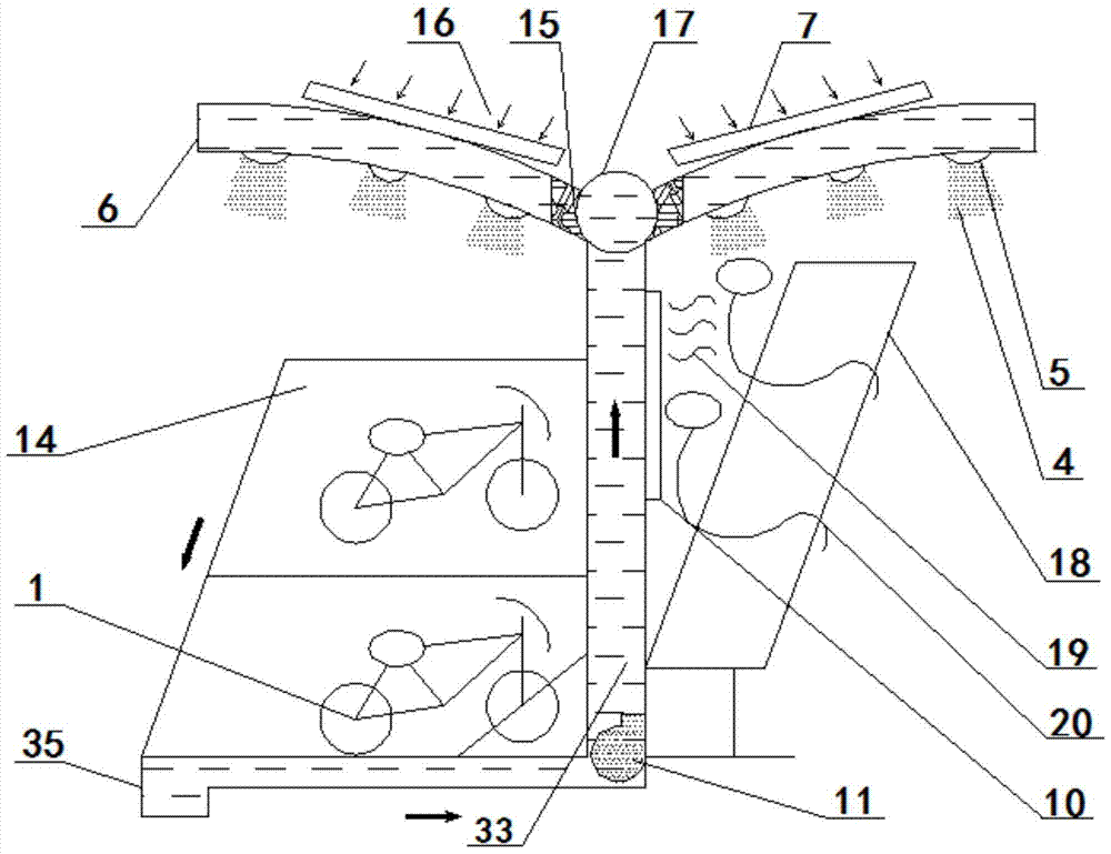 Air conditioning system based on solar heating and fog cannon evaporative cooling fan