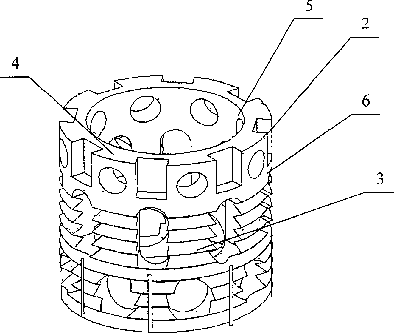 Self -fixing type artificial vertebral body