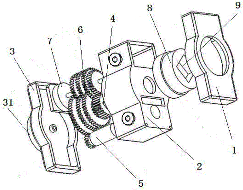 Multi-face cascadable steering engine with position feedback center output shaft
