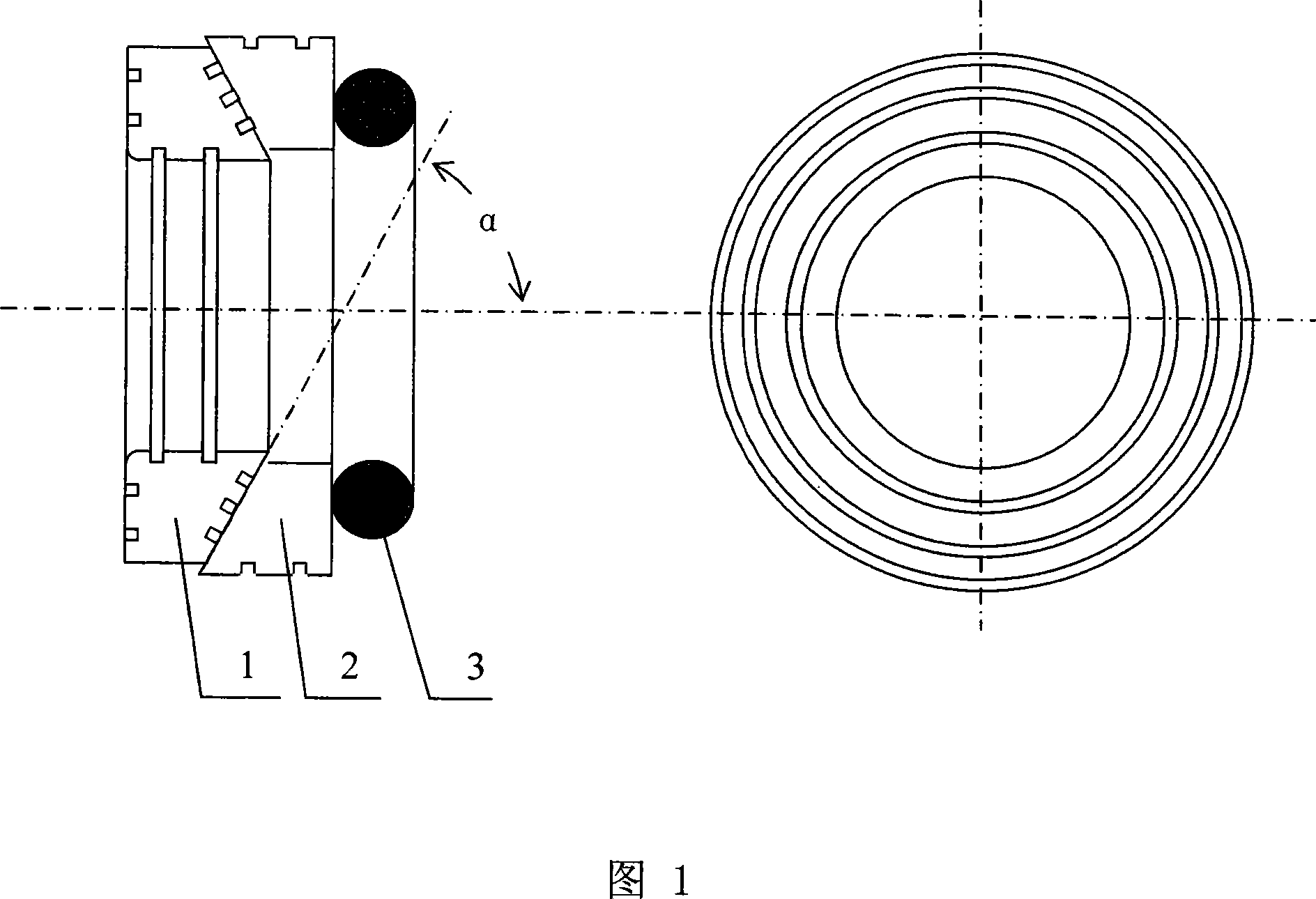 Sealing device for end face of traversing part