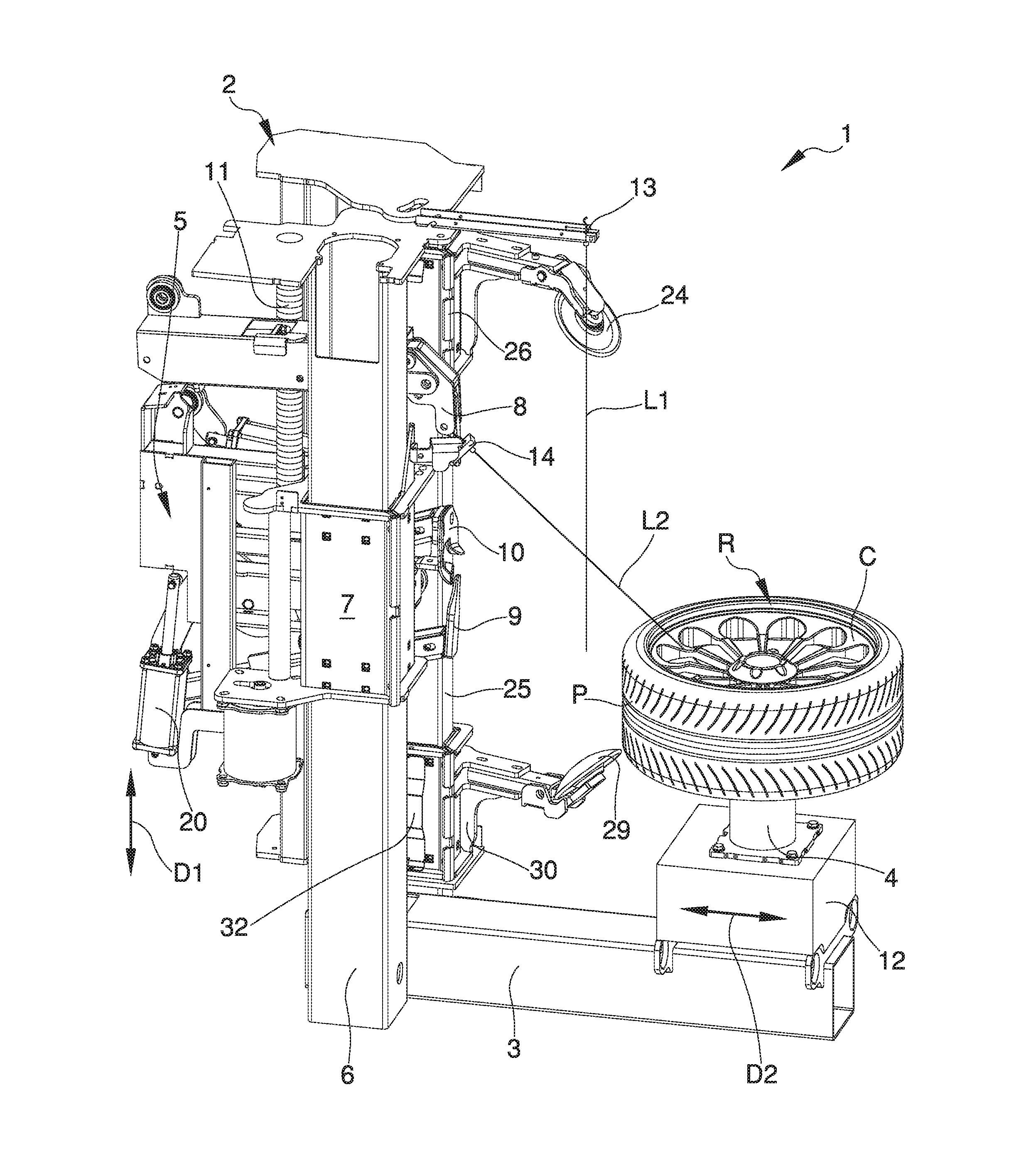 Machine for fitting and removing wheel tyres for vehicles