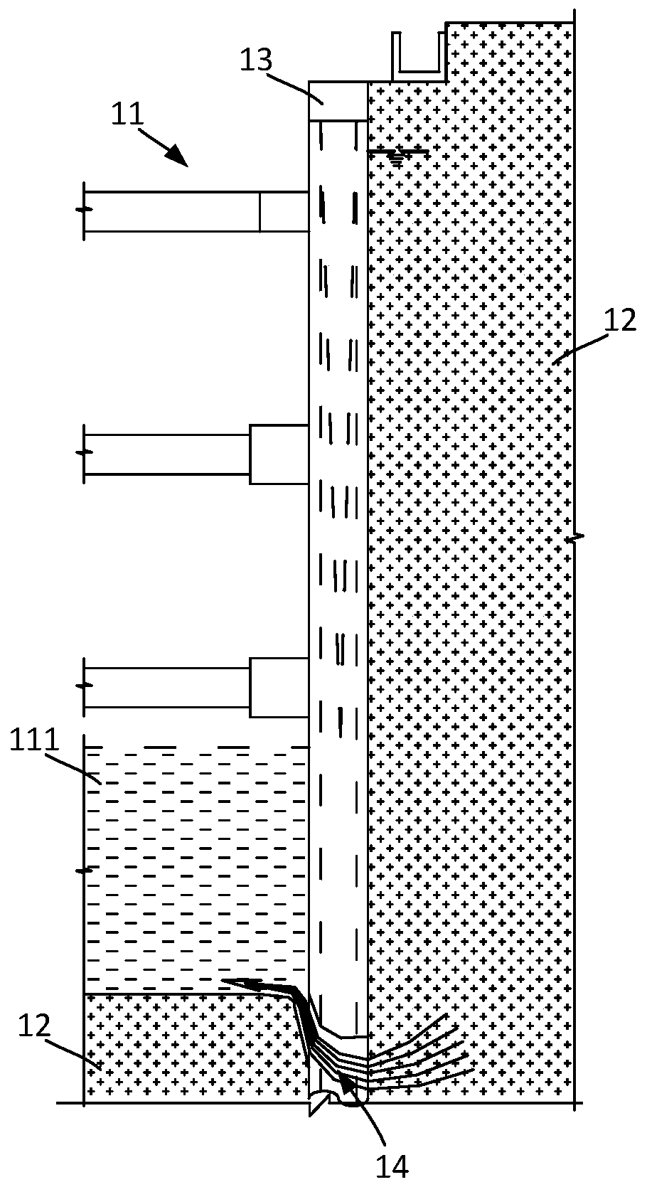 The sealing method of the water leakage point in the water cut-off curtain of the foundation pit