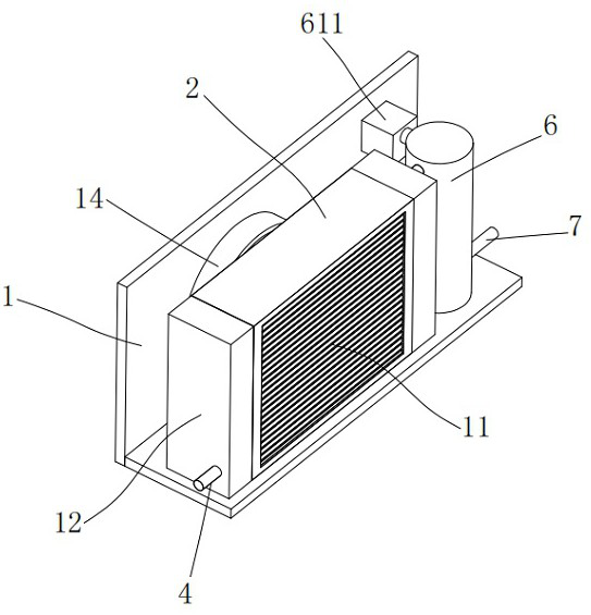 A condenser with automatic gas-liquid separation for central air-conditioning