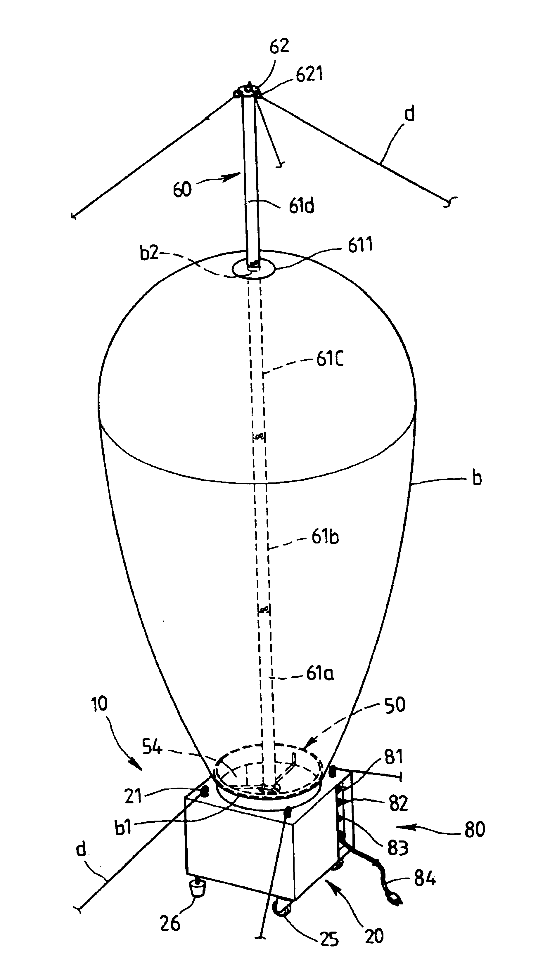 Rotating inflatable device with built-in blower and sensor light