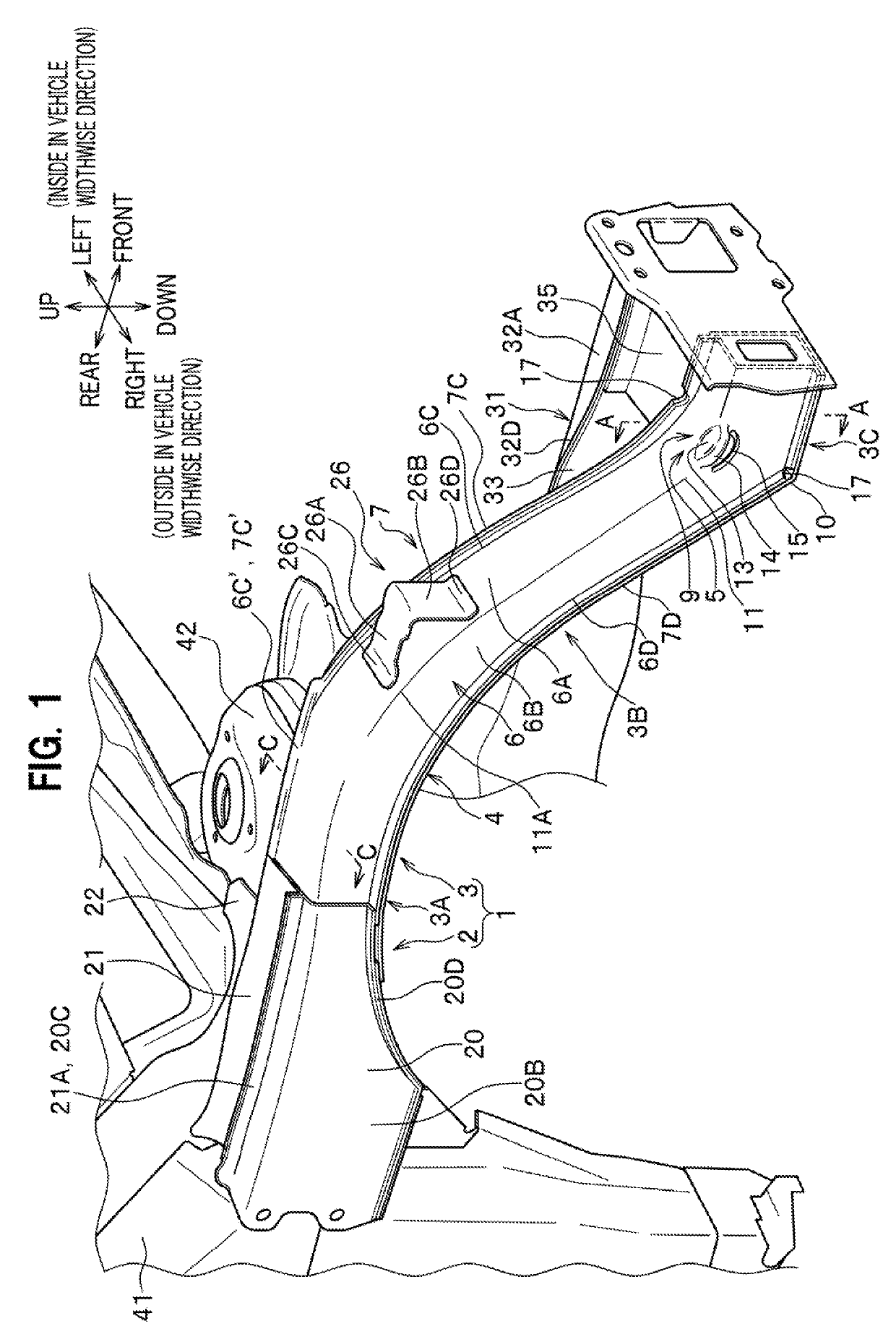 Vehicle chassis front section structure