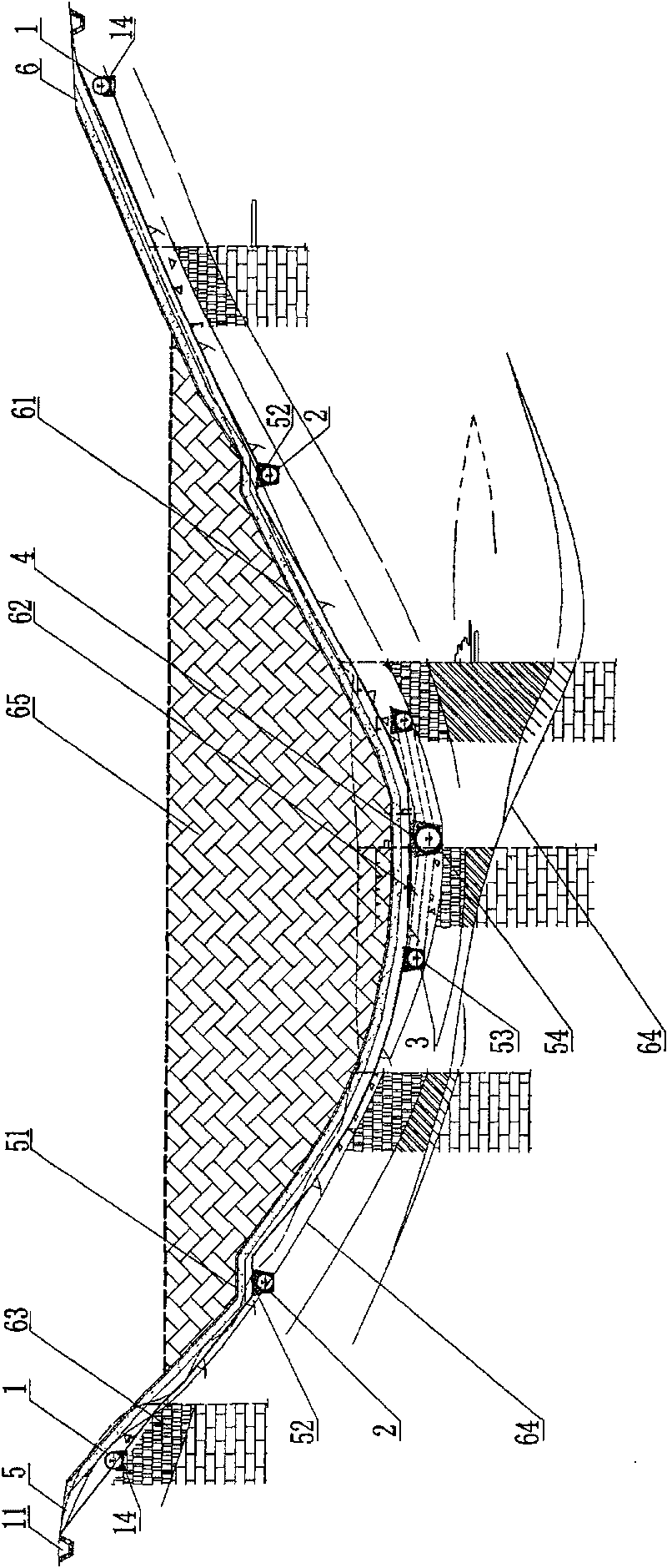 Stereo drainage system structure for landfill underground water