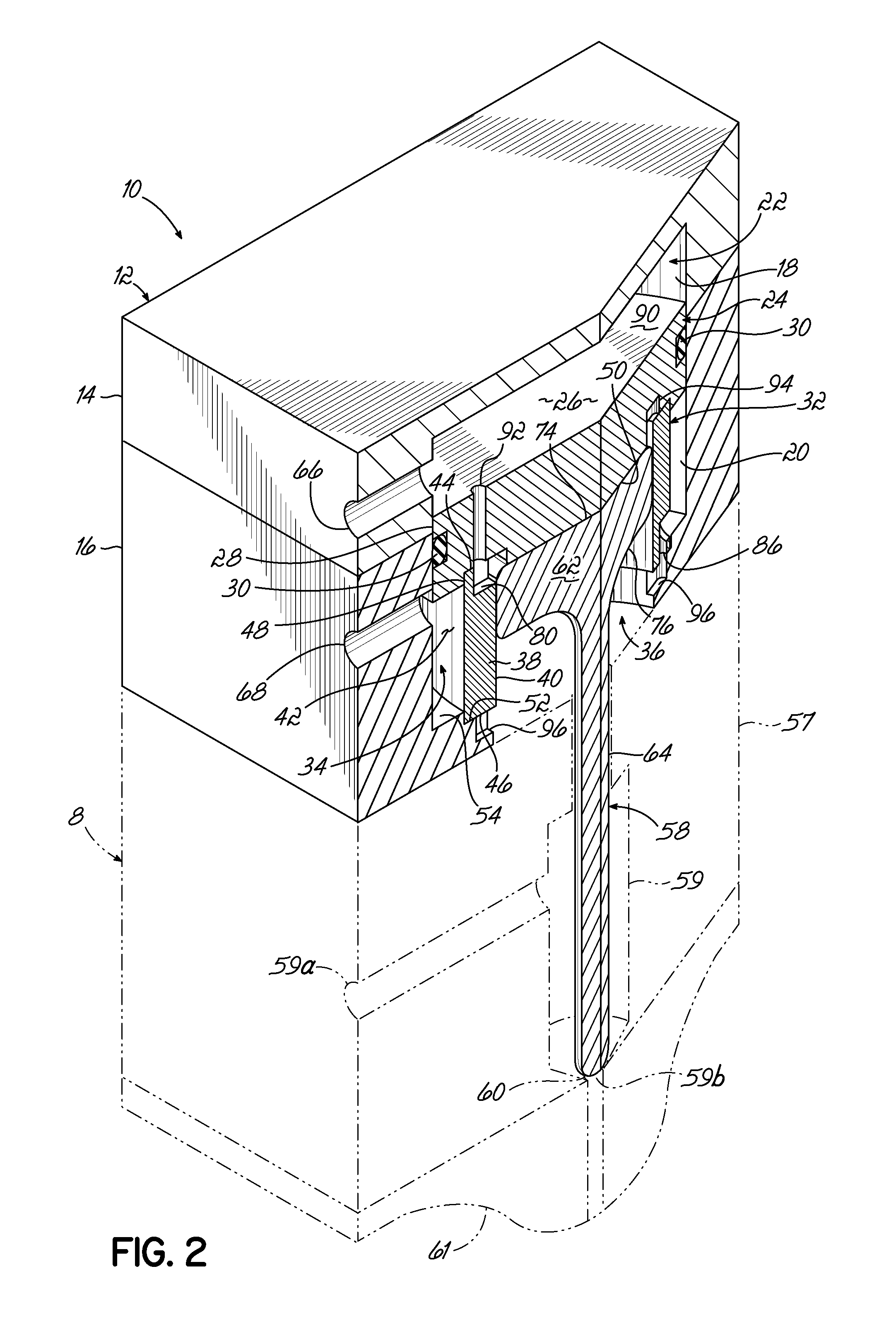 Dispensing module and method of dispensing with a pneumatic actuator