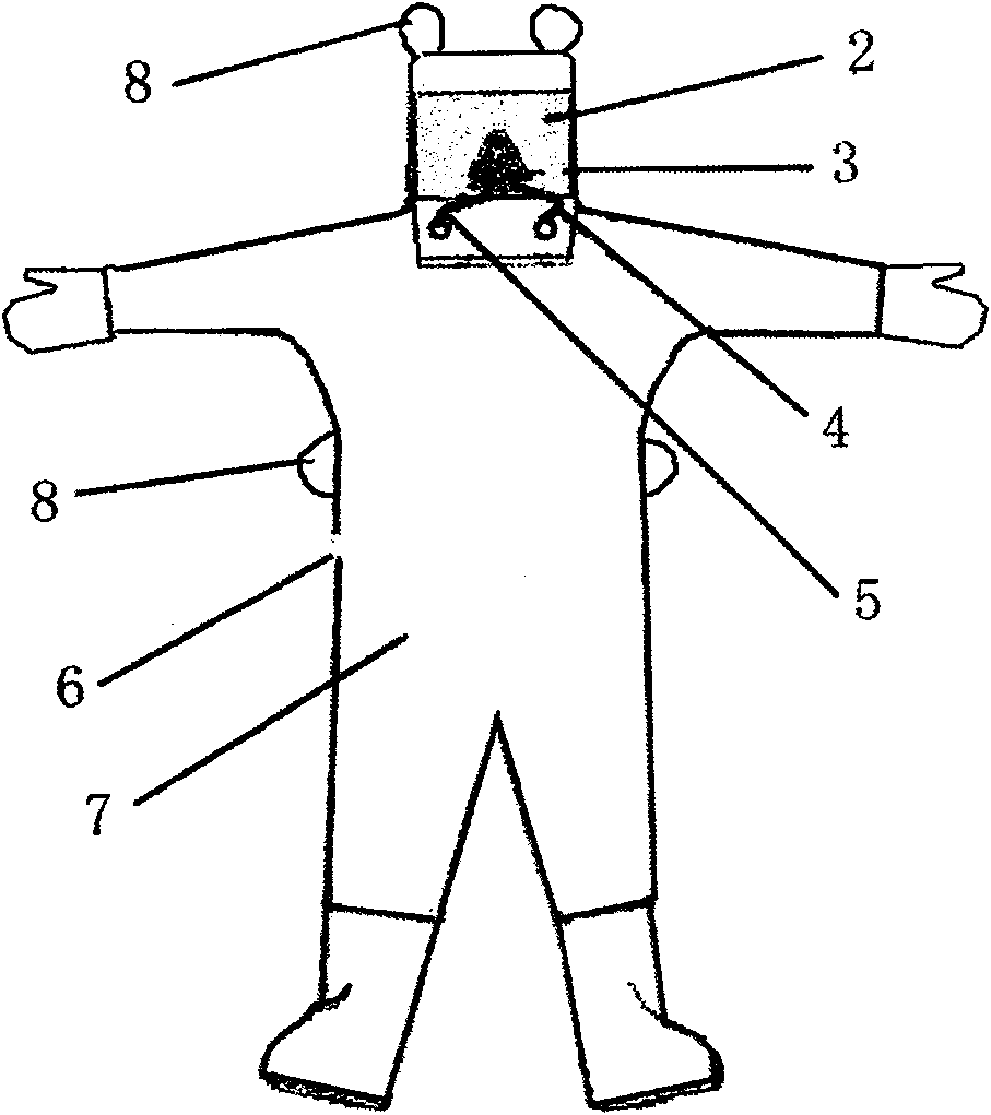 Human volatile matter collecting outfit