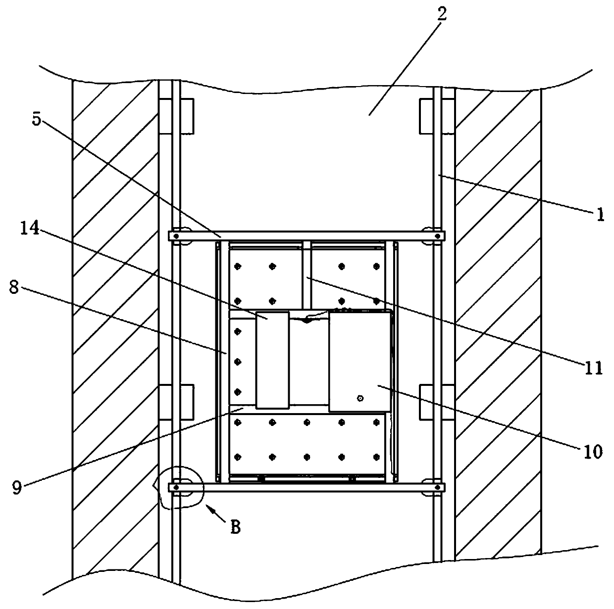 Model testing device for resisting ocean current impact in horizontal direction of bottom-supported type breeding platform