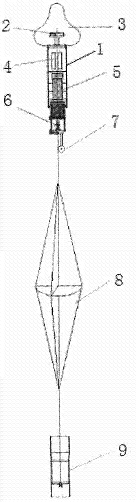 Airborne down-drop nuclear radiation monitoring device