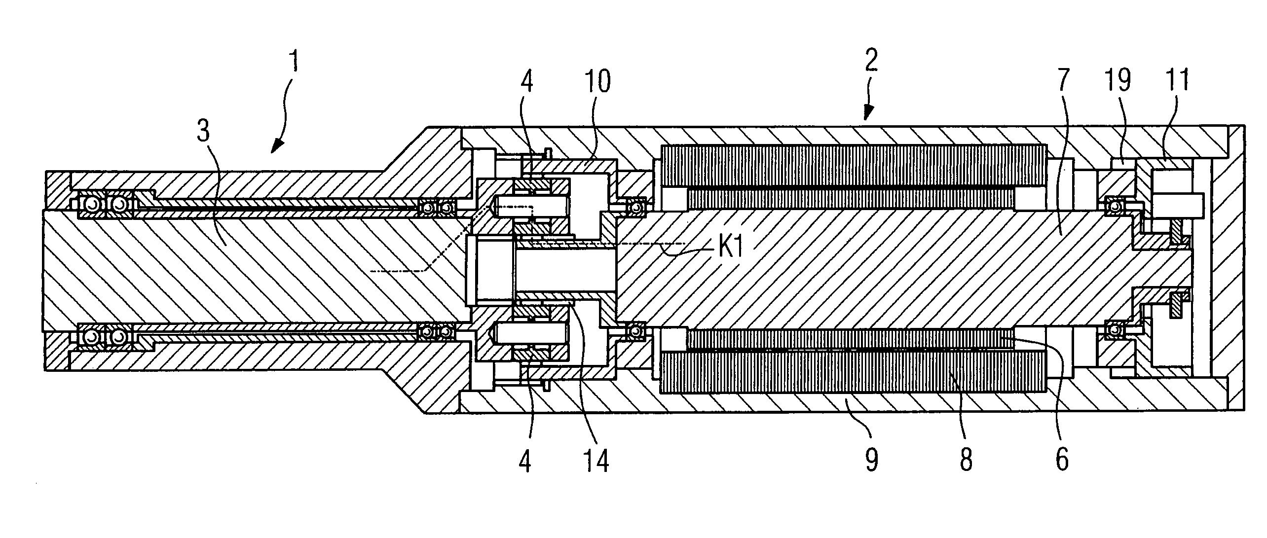 Spindle unit with switchable gear, and method for using the spindle unit