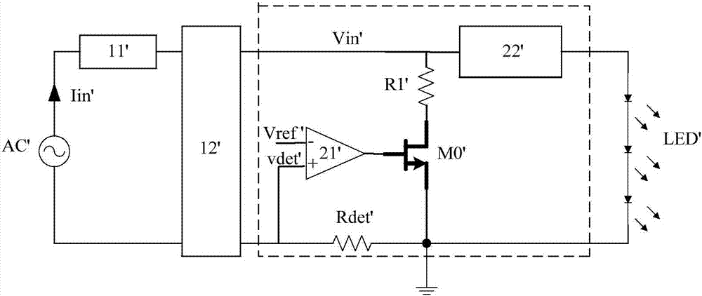 LED drive chip capable of improving thyristor dimmer compatibility and circuit